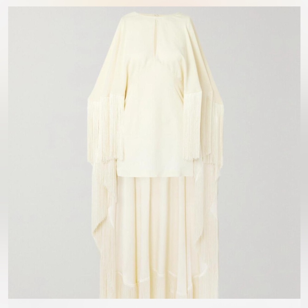 Taller Marmo Cream Fringe Dress